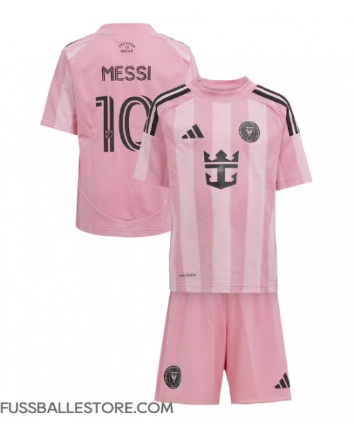 Günstige Inter Miami Lionel Messi #10 Heimtrikotsatz Kinder 2025-26 Kurzarm (+ Kurze Hosen)